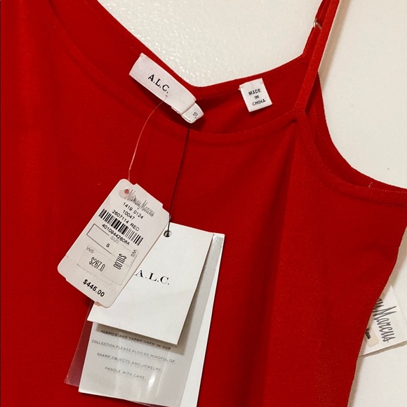 A.L.C Shara Elegant Red One-Shoulder Dress - Picture 3 of 8